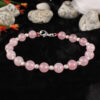 Round Rose Quartz Bracelet to open the heart and connect to the energy of love