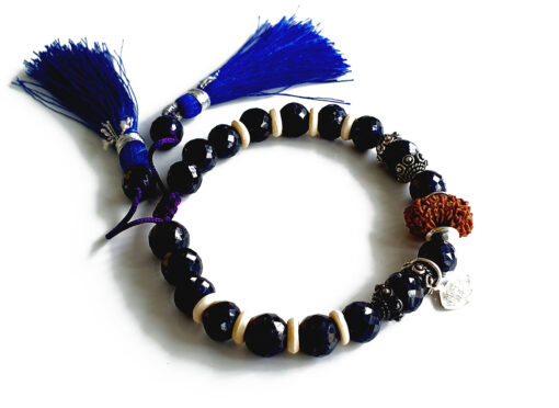 14 Mukhi Rudraksha and Blue Sapphire Bracelet - For accelerates awareness