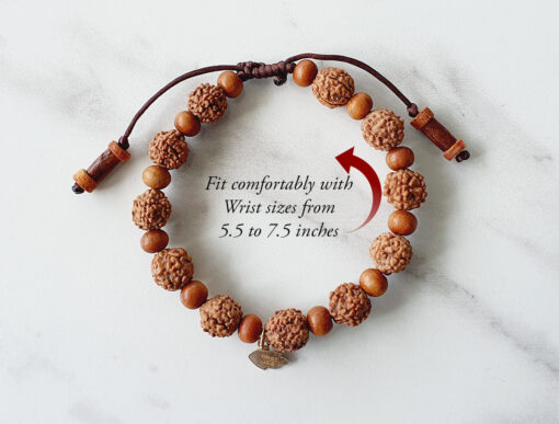 5 Mukhi Guru Bracelet - Sandalwood To enhances learning and knowledge