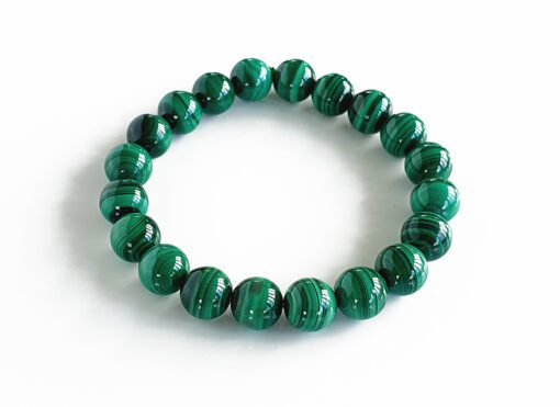 Malachite Bracelet in Round Beads To eliminates shyness