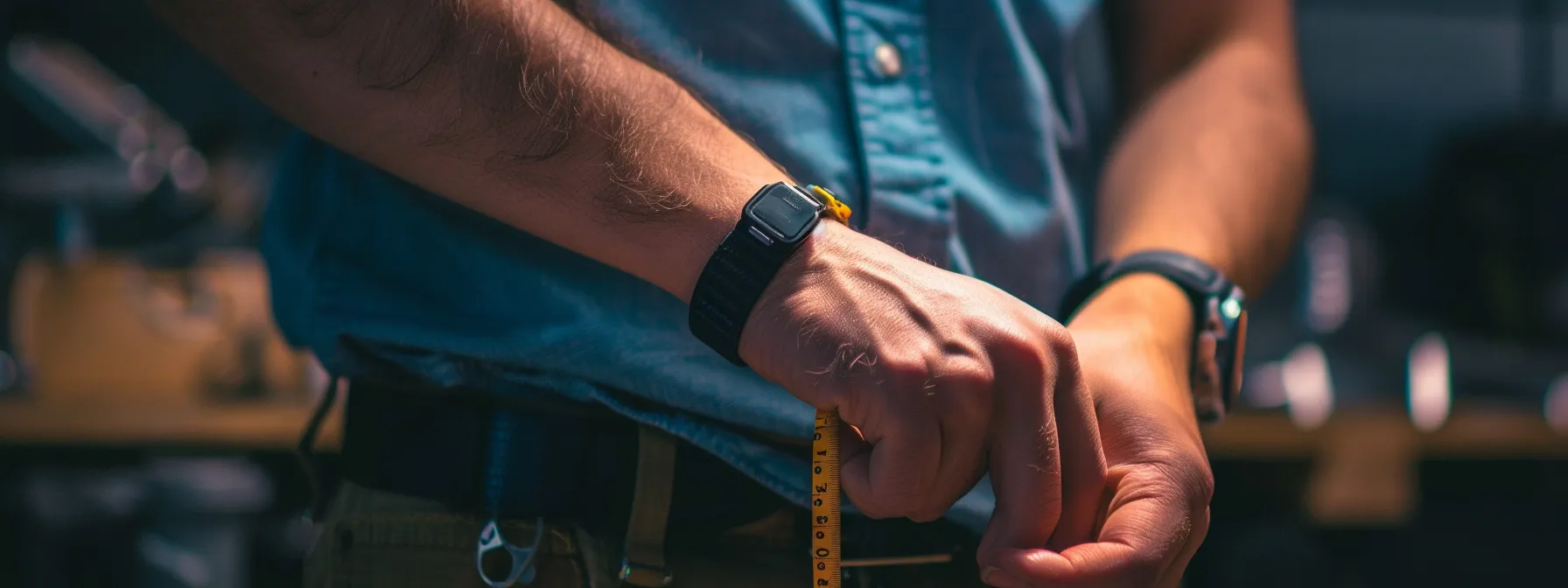 a person measuring their wrist with a measuring tape to determine the proper bracelet size.