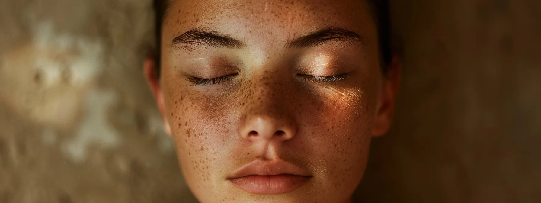 a person undergoing a psych-k balance technique session, with their eyes closed and a look of deep concentration on their face.