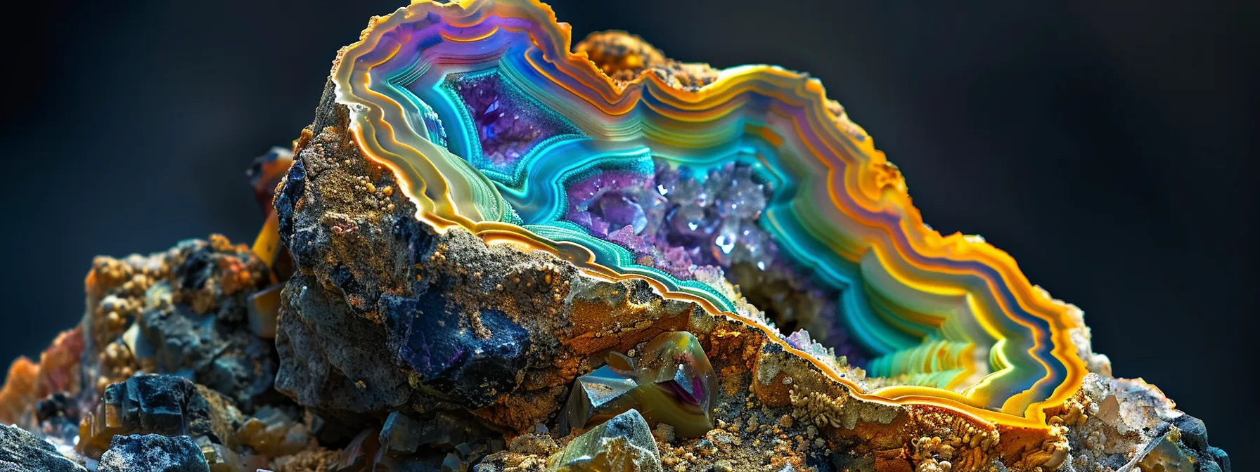 a vibrant geode being extracted from a brazilian mine.