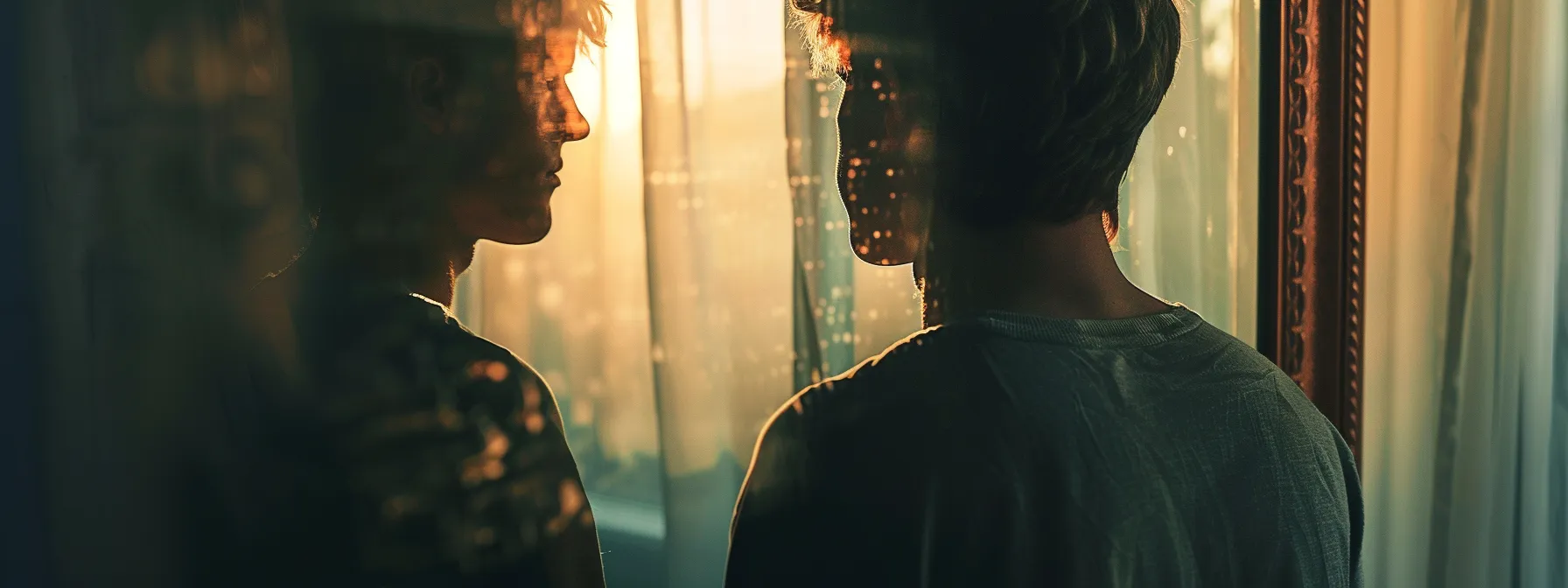 a person standing in front of a mirror, reflecting on their beliefs and mindset.