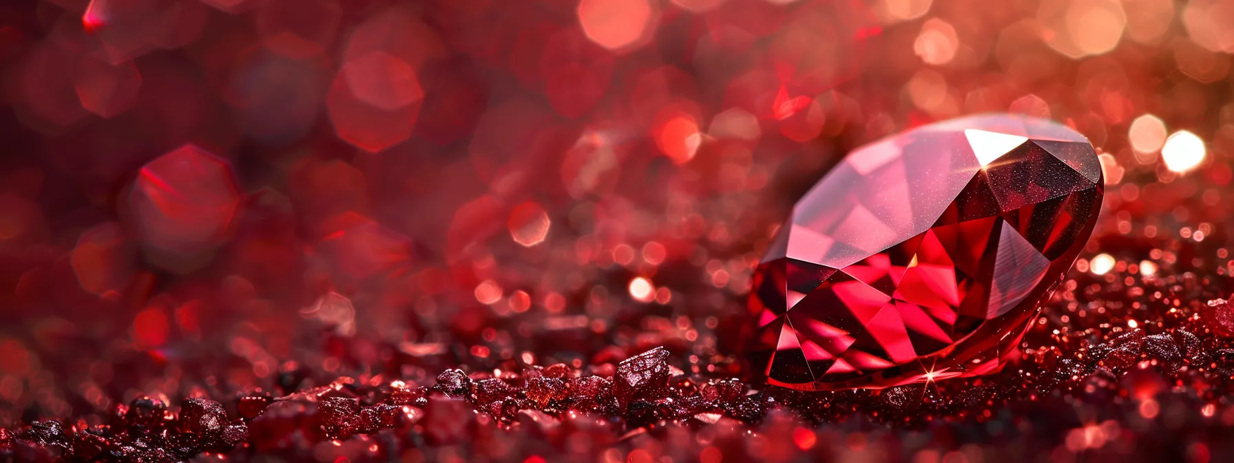 a close-up view of a vivid red ruby gemstone, showcasing the rich color derived from the presence of chromium.