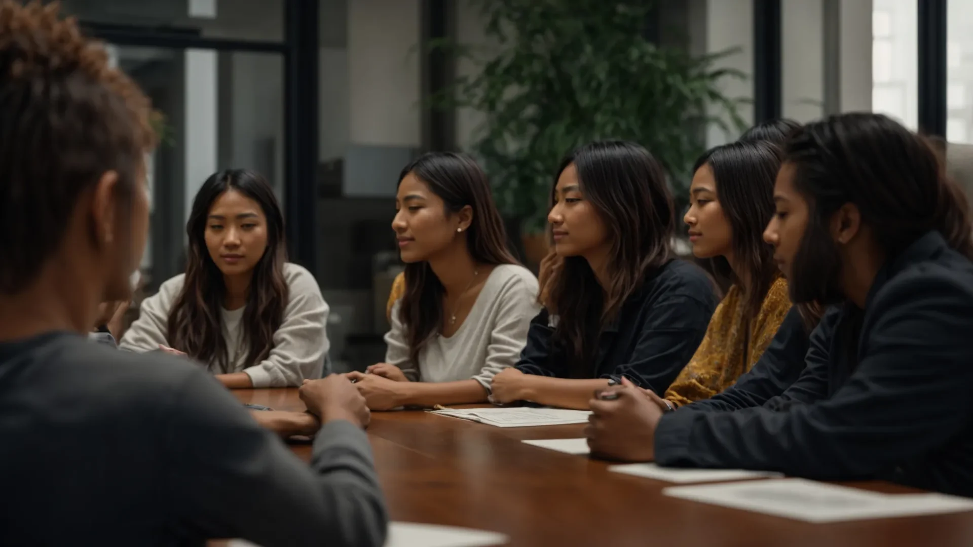 a group of individuals participating in a transformational psych-k workshop, engaging in deep conversations and forming connections.