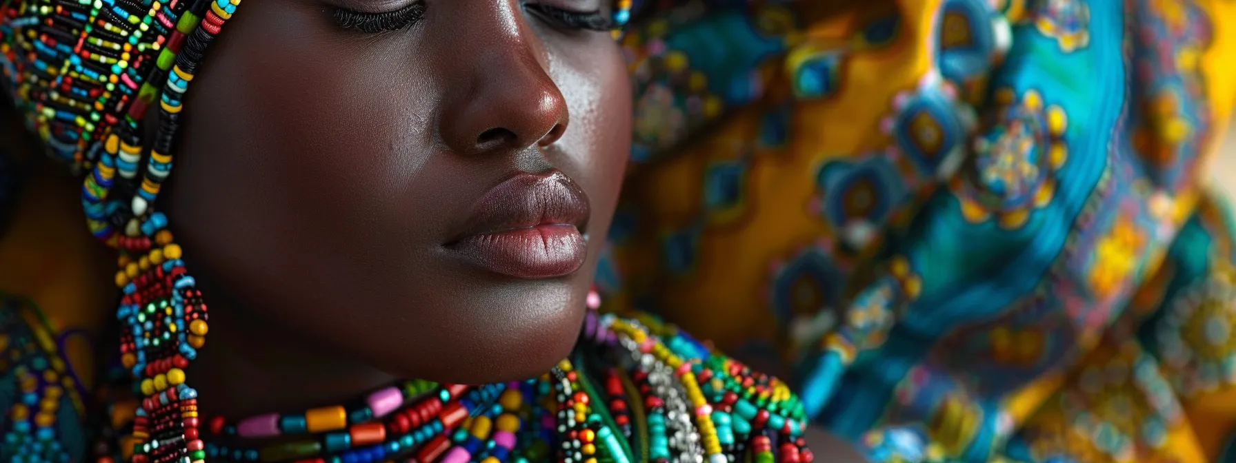 african jewelry adorned with vibrant gemstones, showcasing a blend of history and tradition.