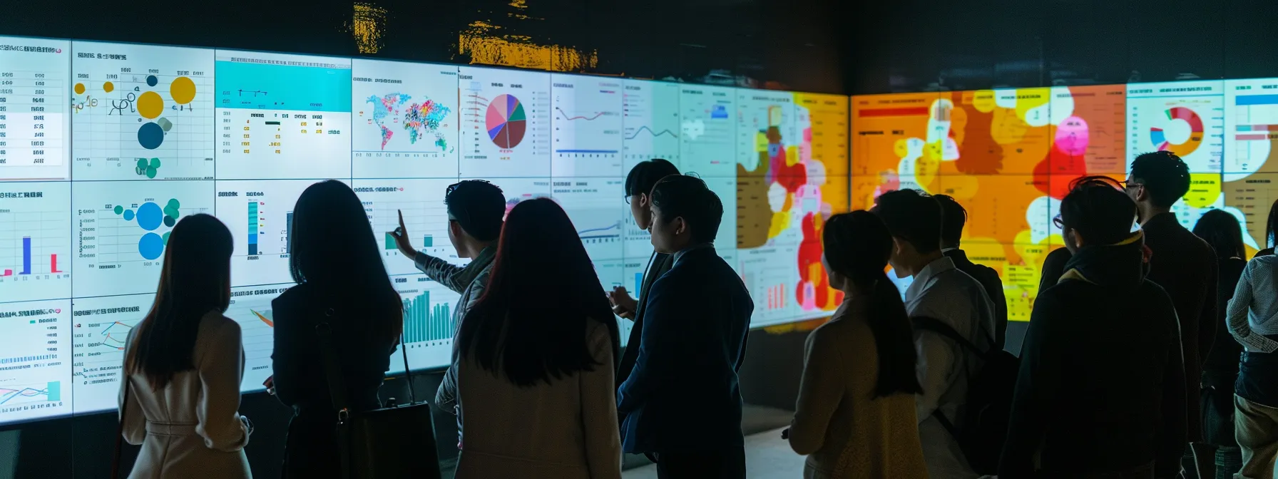 a group of professionals engaged in intense brainstorming session, surrounded by charts and data, showcasing collaborative critical thinking in a workplace setting.