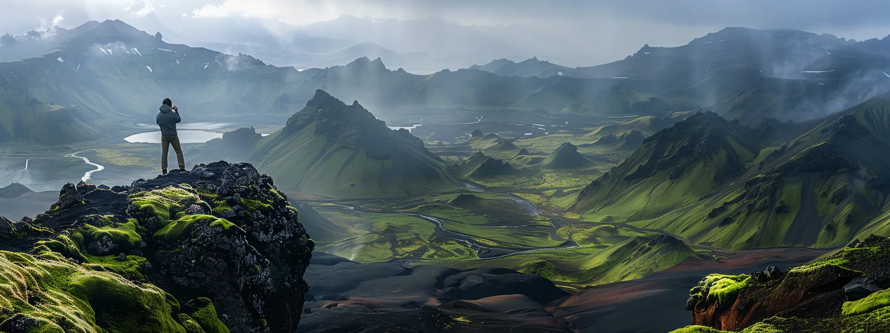 a person standing confidently on a mountaintop overlooking a vast landscape, symbolizing growth mindset and peak performance.