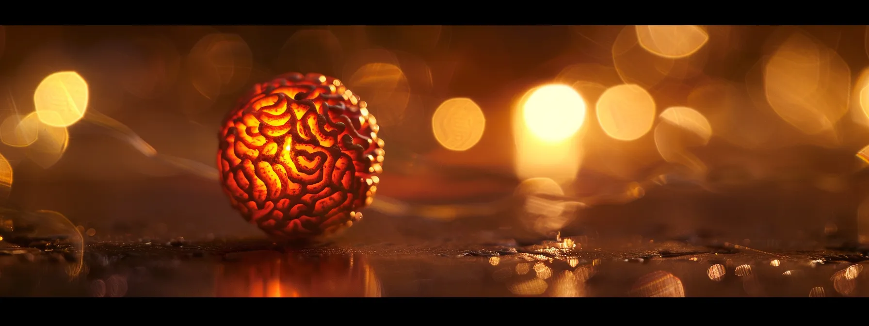 a close-up of a sacred rudraksha bead, glowing with spiritual significance and energy potential.