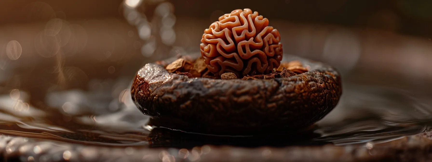 a close-up photo of the eight mukhi rudraksha bead, showcasing its intricate details and spiritual significance.