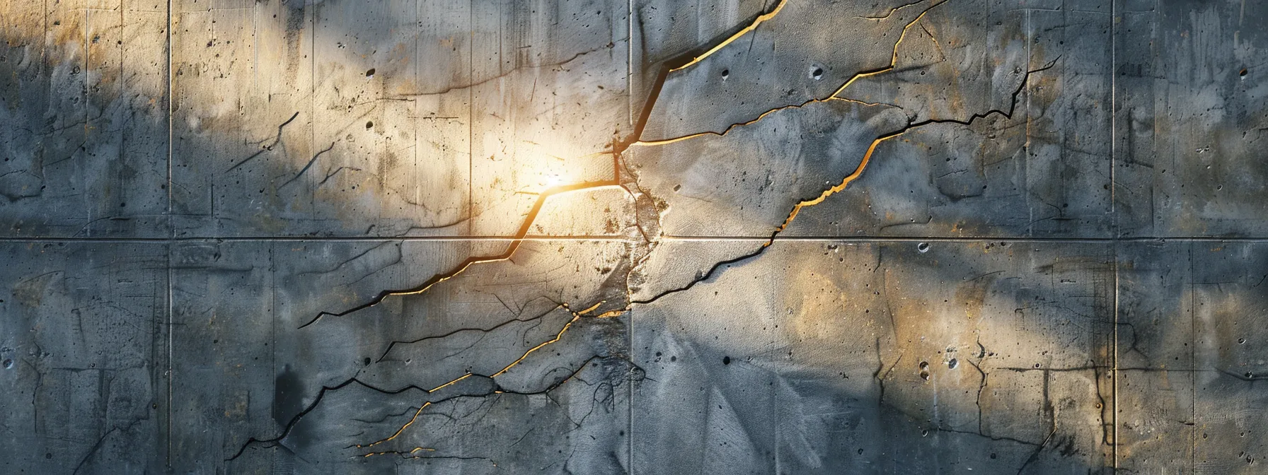 a figure breaking through a concrete wall, with rays of light shining through the cracks, symbolizing the process of overcoming barriers to personal growth.