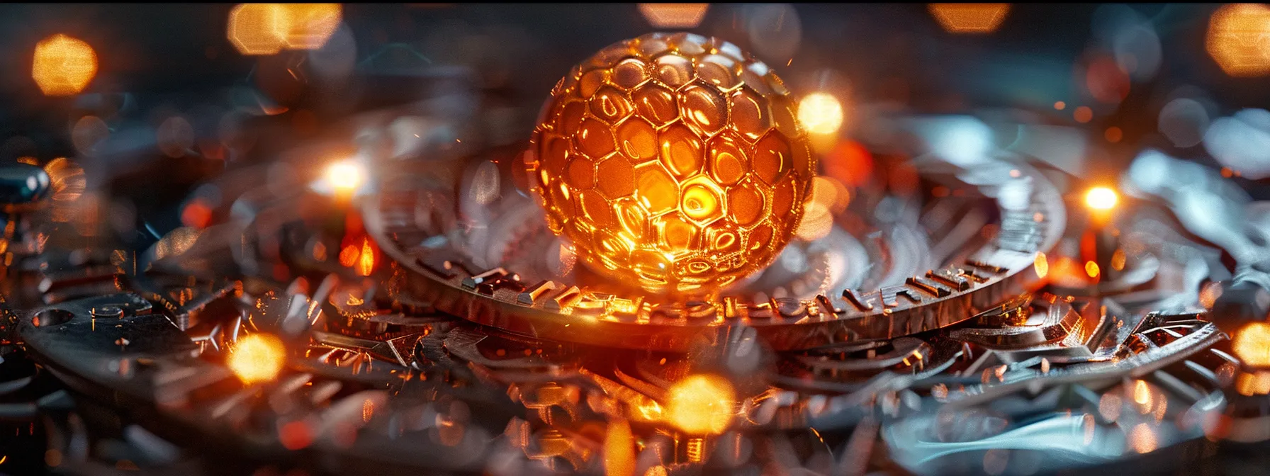 a glowing rudraksha bead surrounded by intricate electromagnetic measuring instruments.