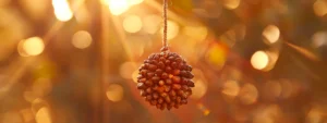 a glowing twenty one mukhi rudraksha suspended in a beam of golden light, radiating spiritual energy.