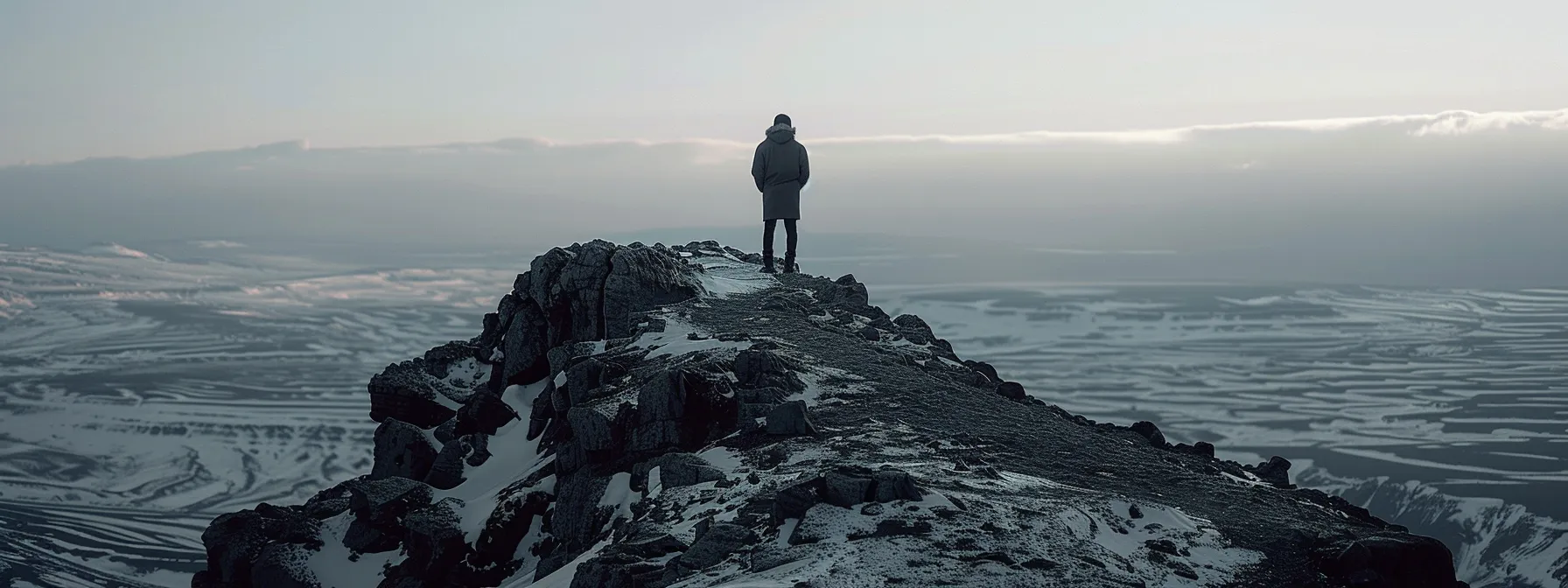 a person standing confidently on top of a mountain, overlooking a vast landscape, symbolizing the journey toward financial freedom.