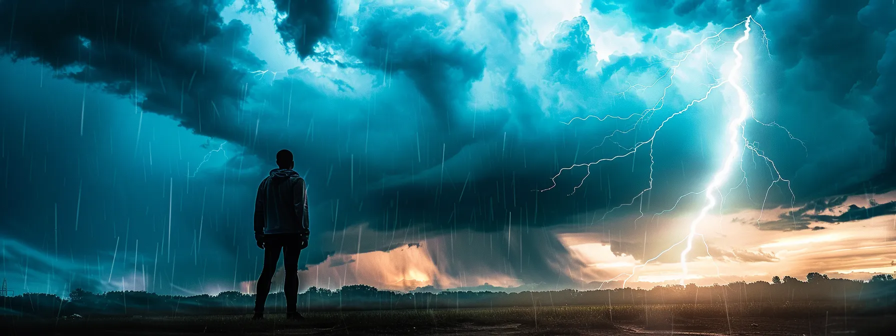 a person standing strong in the midst of a storm, symbolizing mental resilience and the ability to overcome challenges.