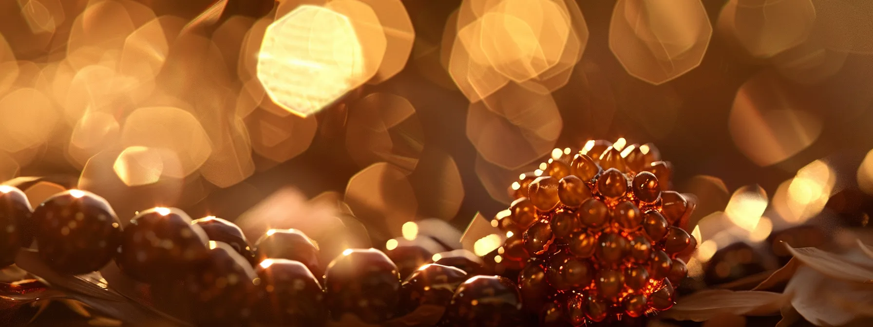 a serene close-up of a sparkling rudraksha bead being gently cleaned with a soft cloth, radiating spiritual energy and tranquility.