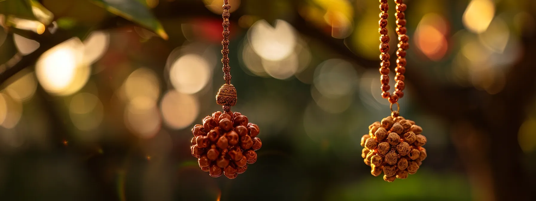 a serene image of an eight mukhi rudraksha necklace hanging gracefully, symbolizing wisdom and protection like lord ganesha.