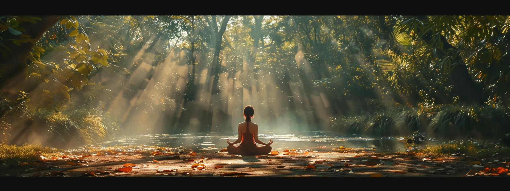 a serene individual practicing heartmath techniques in a peaceful, harmonious setting surrounded by nature.