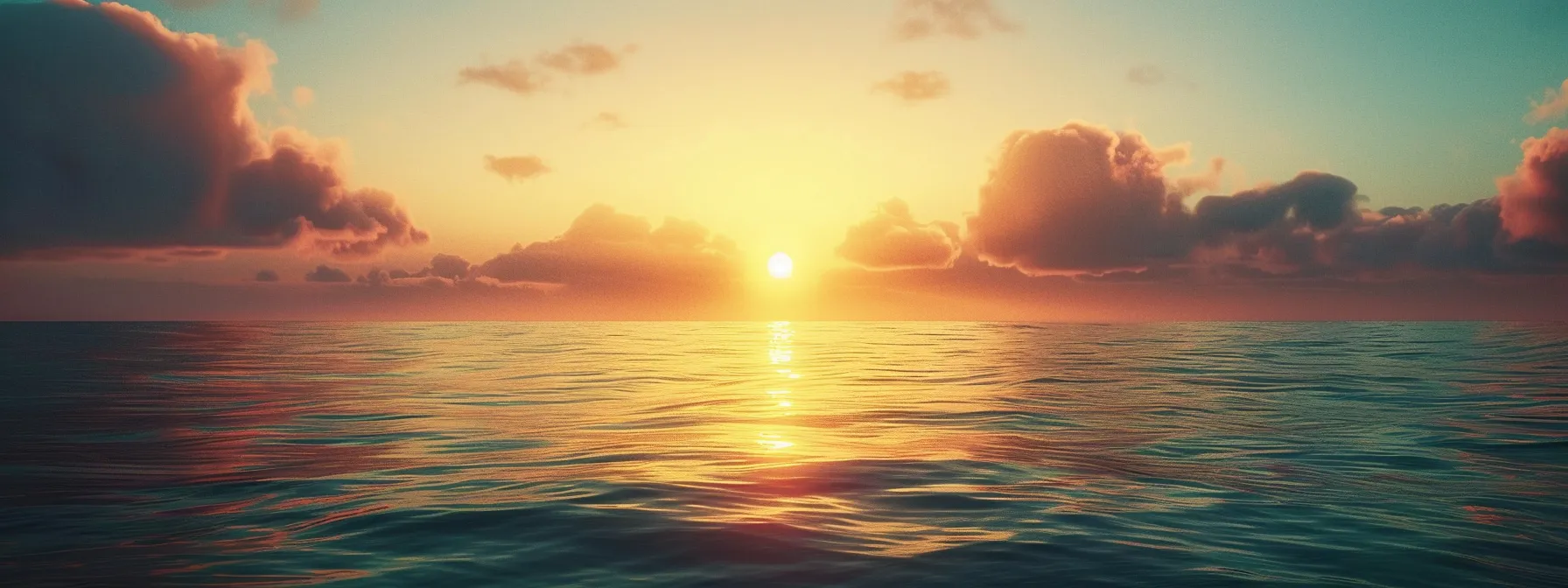 a serene, vibrant sunset over a calm ocean, symbolizing alignment with desires and higher vibrations.