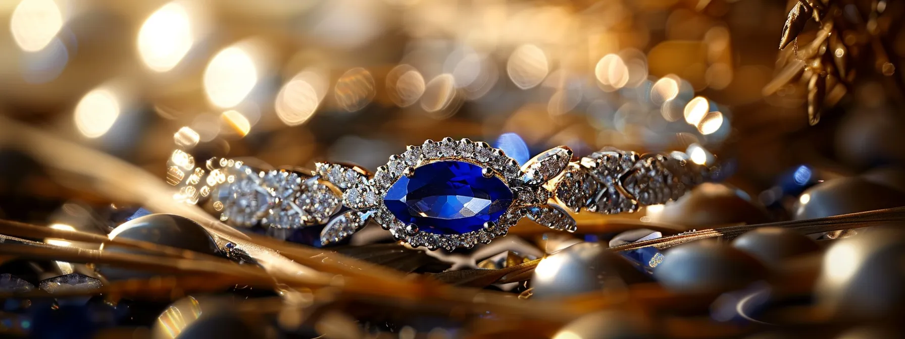 a shimmering blue sapphire bracelet with a marquise cut stone set in a gleaming bezel, showcasing its exquisite beauty and elegance.