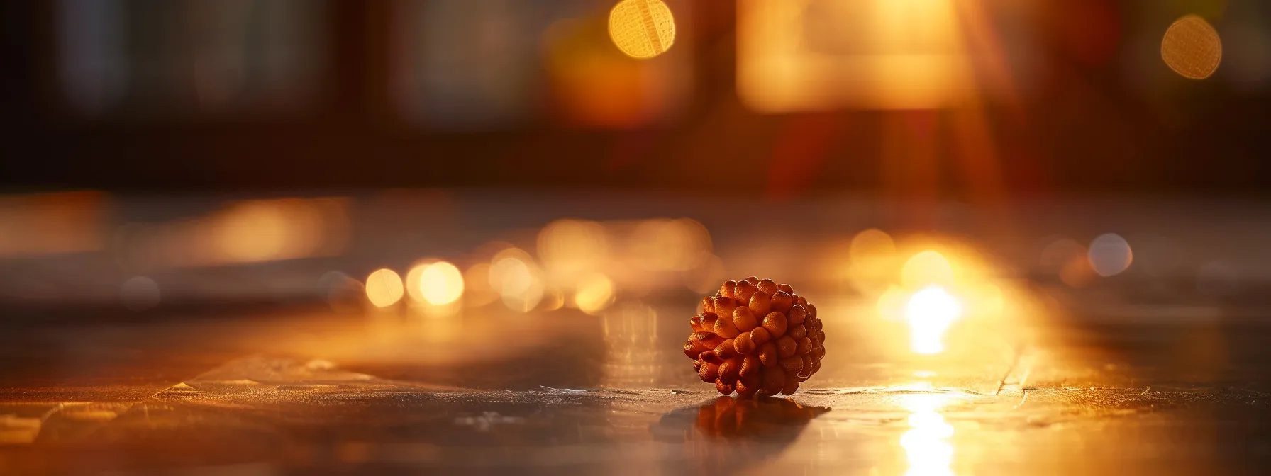 a single one mukhi rudraksha bead glowing with spiritual energy and inner peace.