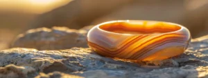 a sleek and polished agate bracelet glistens in the sunlight, exuding natural sophistication and elegance.