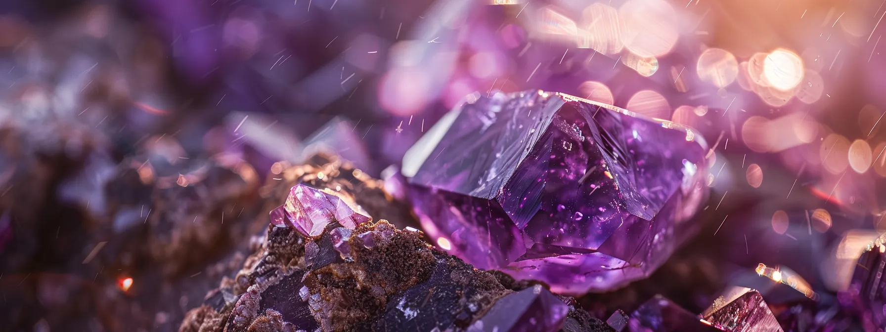 a stunning australian amethyst gemstone glimmering in the sunlight with its deep purple hues and natural beauty.