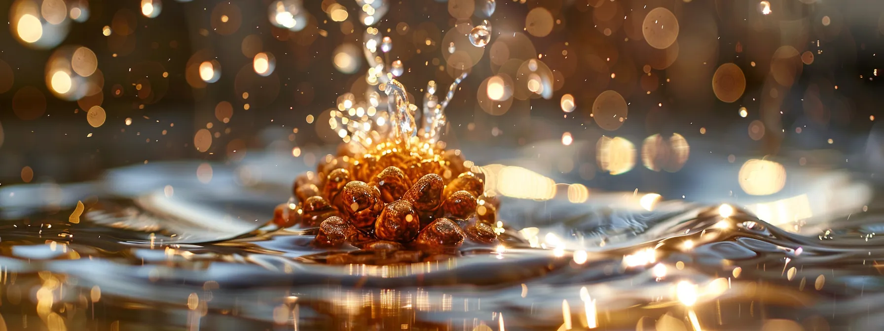 a shimmering fourteen mukhi rudraksha bead being cleansed and energized with sacred herbs and water, surrounded by a soft glow of spiritual energy.