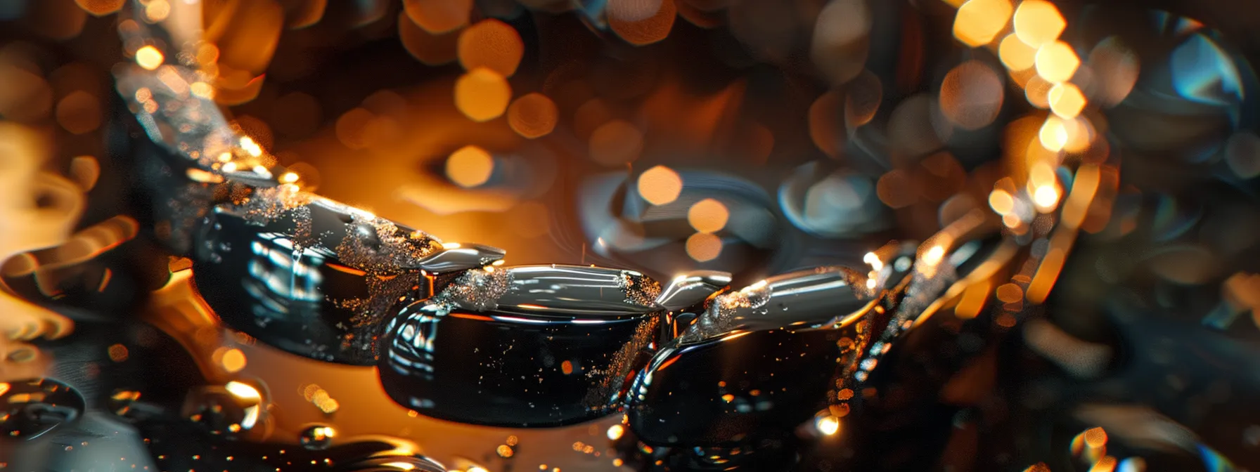 a shiny hematite bracelet being gently cleaned and polished, reflecting light and energy.