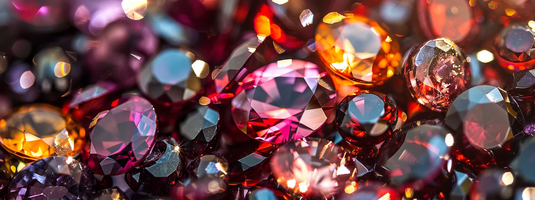 a stunning display of vibrant garnet gemstones set in modern australian jewelry designs.