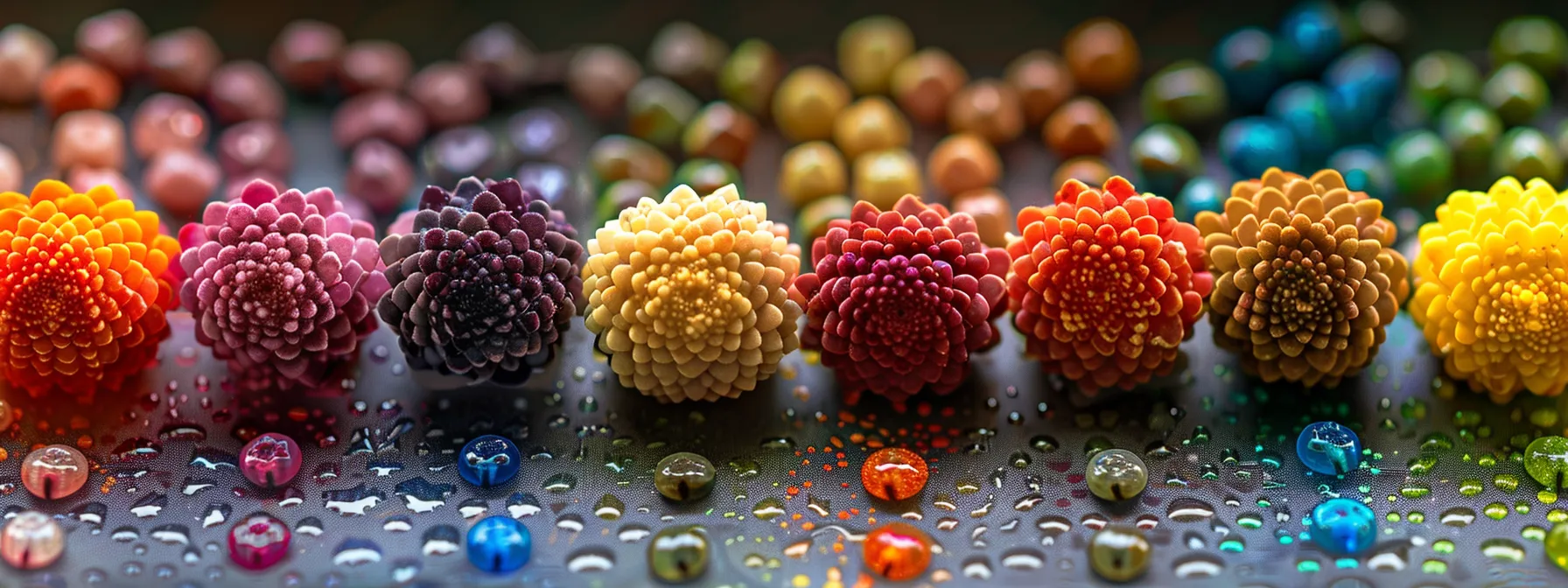 a serene photo of colorful rudraksha beads arranged in a circular pattern, each corresponding to a different chakra, symbolizing the process of selecting the right rudraksha for each energy center.