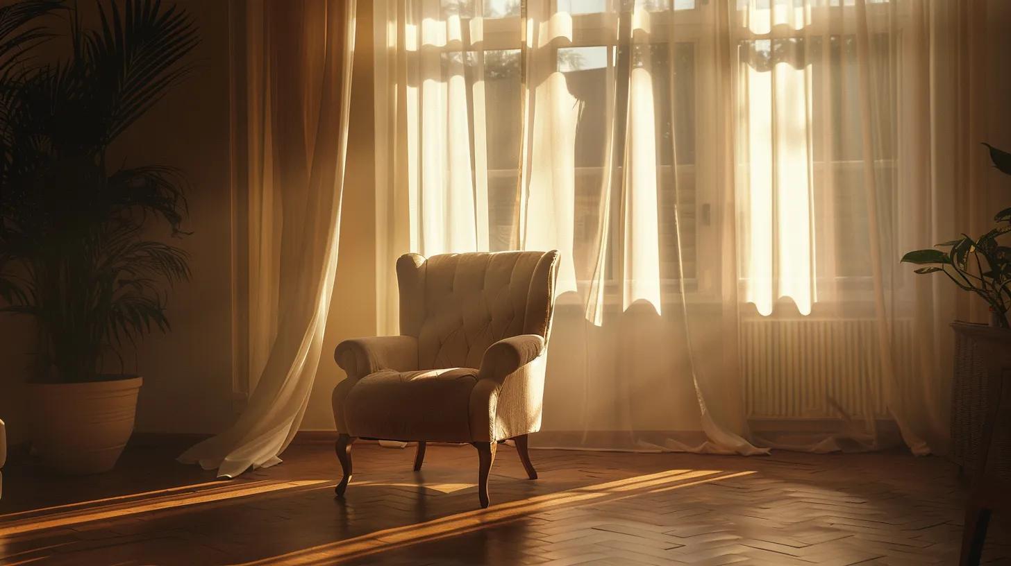 a serene and tranquil room bathed in soft, warm light, featuring an elegant armchair and a gentle, inviting atmosphere, symbolizing the transformative power of hypnosis and personal growth.