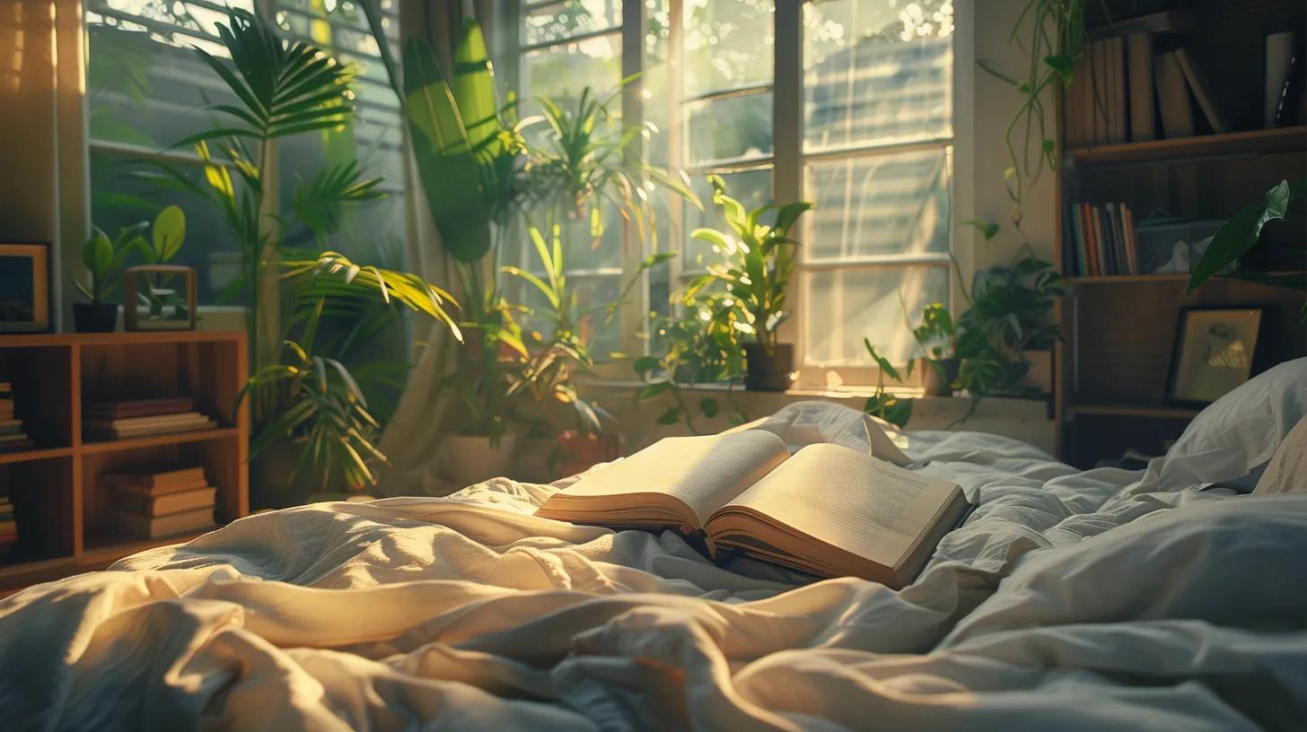 a serene bedroom bathed in soft morning light, featuring an open dream journal surrounded by ethereal imagery that symbolizes the deep exploration of the subconscious mind.